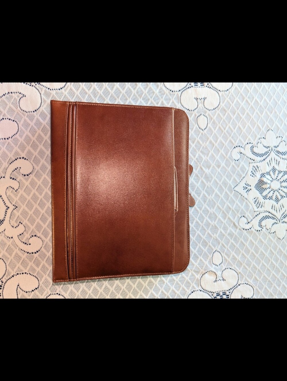 Stebco 3 Ring Binder Briefcase Leather Retractable Handle Brown Organizer - Picture 6 of 13